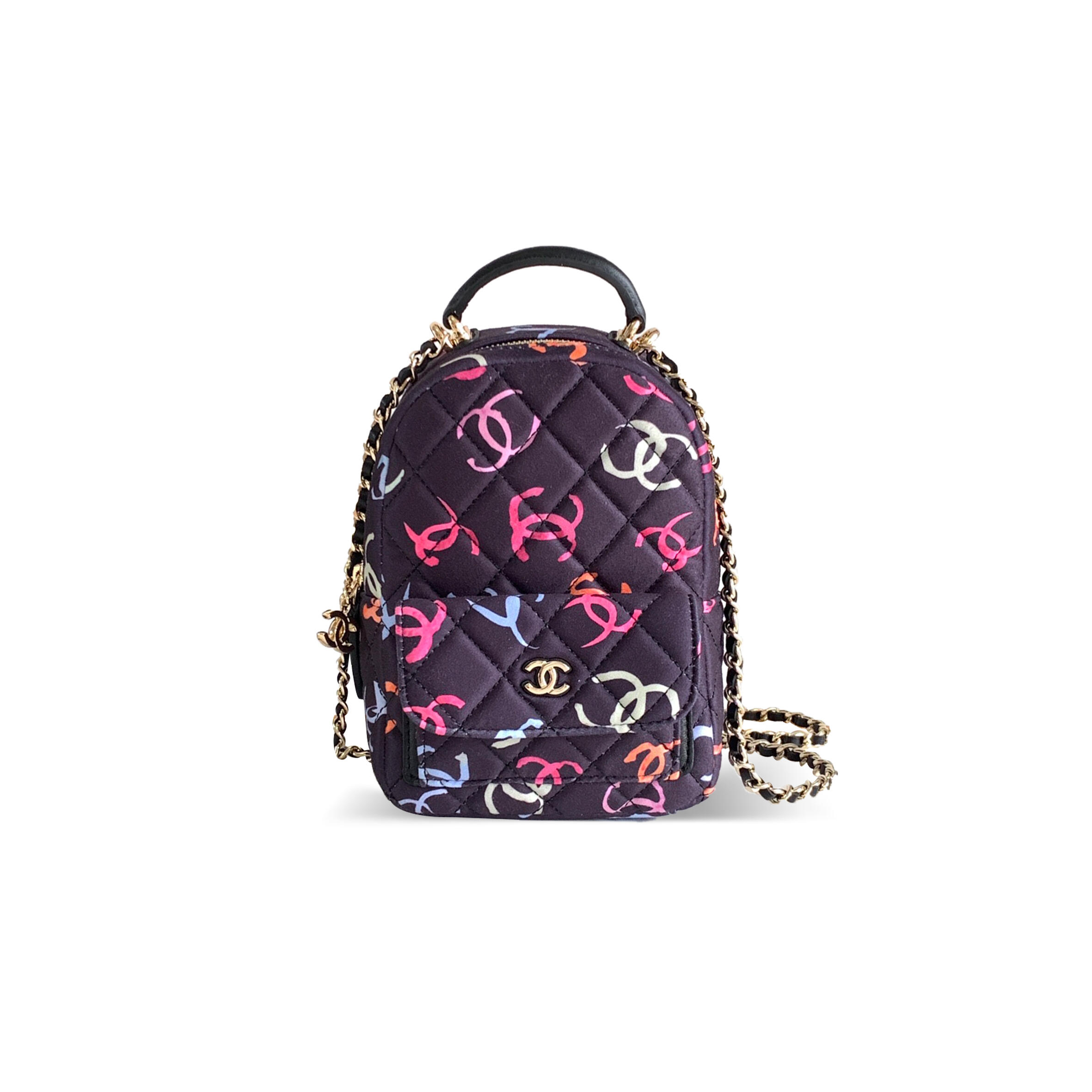 CHANEL MINI MULTICOLOR COCO MARK BACKPACK CHAIN BAG (18*13*9cm)